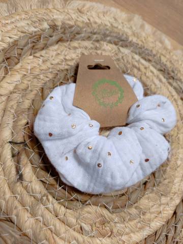 Chouchou gaze de coton Blanc dor 