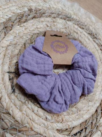 Chouchou gaze de coton Violet clair 
