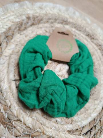 Chouchou gaze de coton Vert clair 