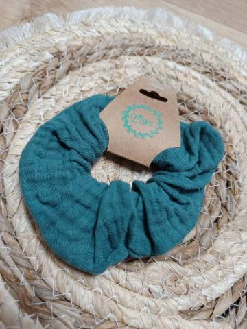 Chouchou gaze de coton Bleu / vert