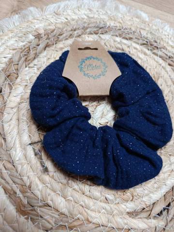Chouchou gaze de coton Bleu nuit