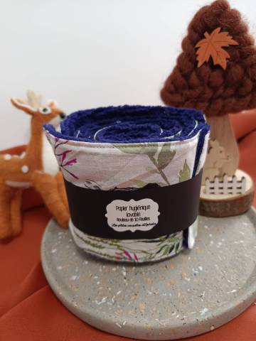Papier hyginique lavable violet Zbre lopard 
