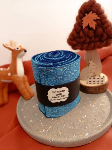 Papier hyginique lavable Gomtrie bleue paon