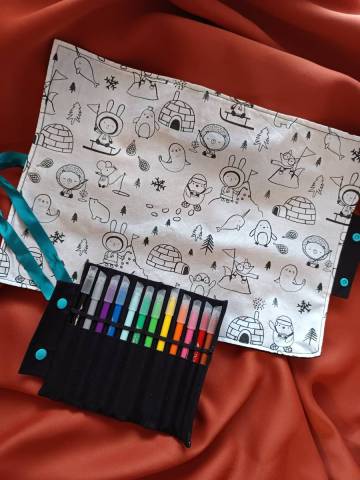Set de table a colorier lavable banquise
