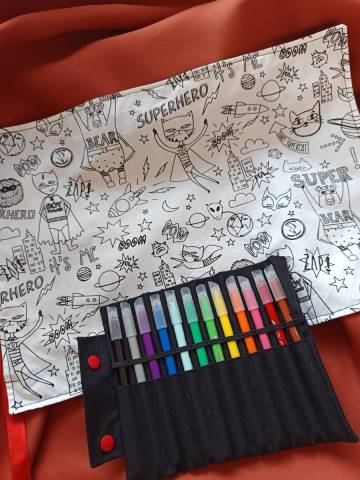 Set de table a colorier lavable Super hros 