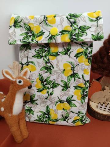 Pochette  livre jaune/citrons 