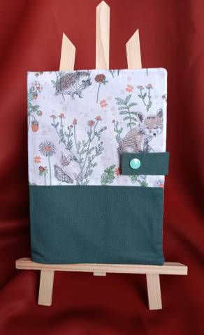 Protge carnet de sant personnalis Renard vert