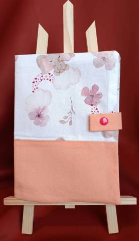Protge carnet de sant personnalis lphants rose 