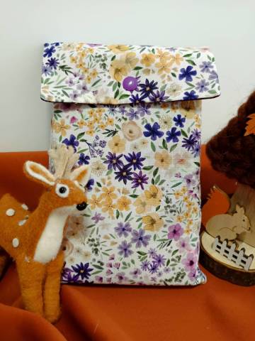 Pochette  livre violet/Bouquet Violaine 