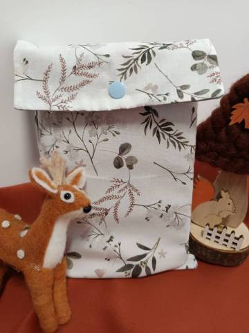 Pochette  livre blanc/vert Douceur de coton