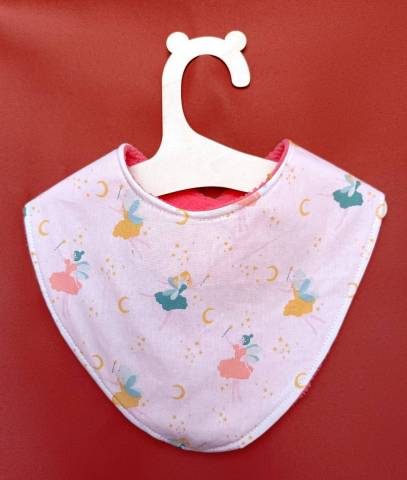 Bavoir bb personnalis Fes magie rose