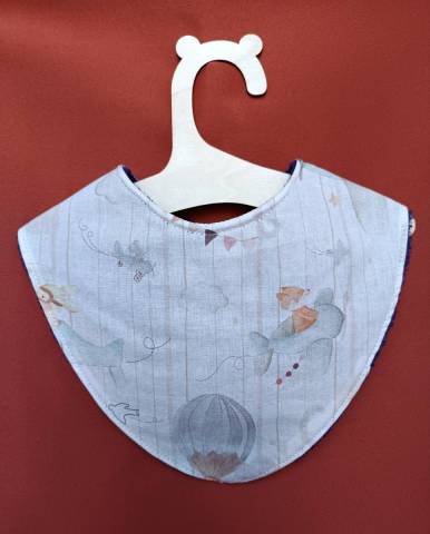 Bavoir bb personnalis Renard avions montgolfire 