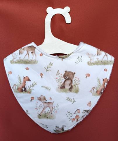 Bavoir bb personnalis Animaux de la fort faon renard ours cureuil 