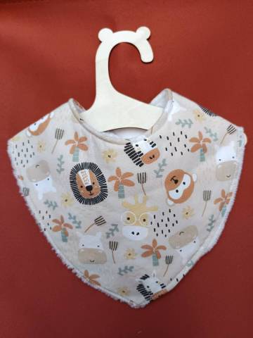 Bavoir bb personnalis Jungle lion girafe zbre 