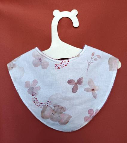Bavoir bb personnalis lphants rose