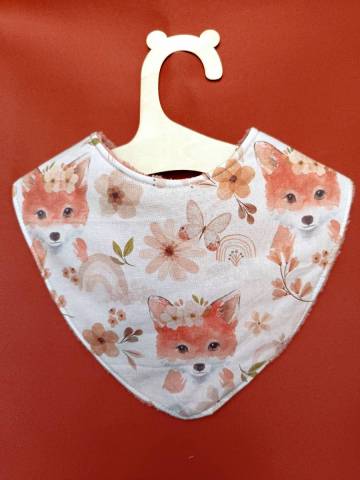 Bavoir bb personnalis Renard rose