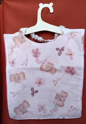 Bavoir maternelle personnalis lphants rose
