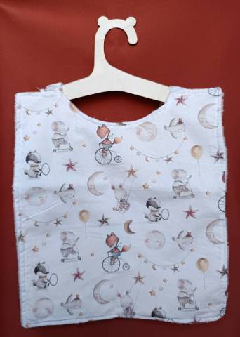 Bavoir maternelle personnalis Renard lphant lapin 