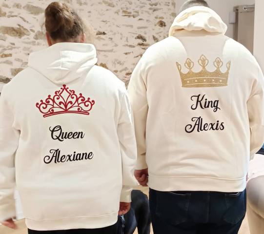 Sweat personnalis couple sur mesure 