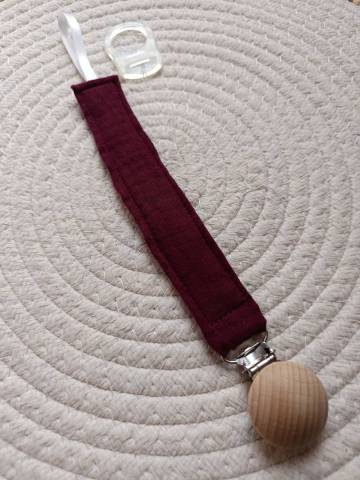 Attache ttine personnalise double gaze de coton violet