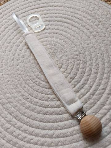 Attache ttine personnalise double gaze de coton blanc dor 