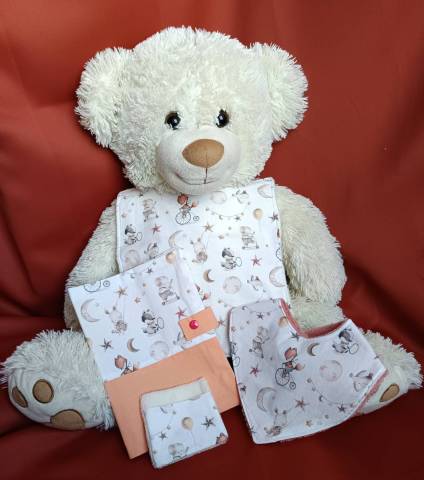Coffret de naissance personnalis et unique lapin renard lune rose