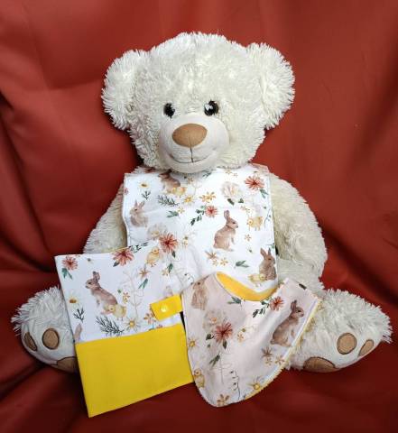 Coffret de naissance personnalis et unique poussin lapin jaune 
