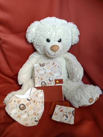 Coffret de naissance personnalis et unique jungle savane lion 